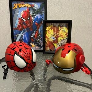 Marvel Red and Gold Spider-Man and Iron Man Kids Helmets